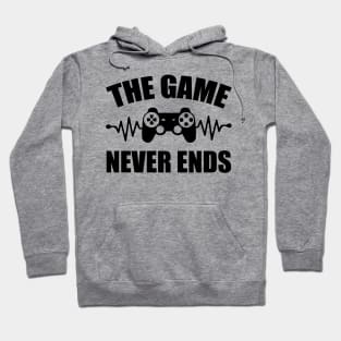 game never ends heartbeat controller gamer quote gaming Hoodie